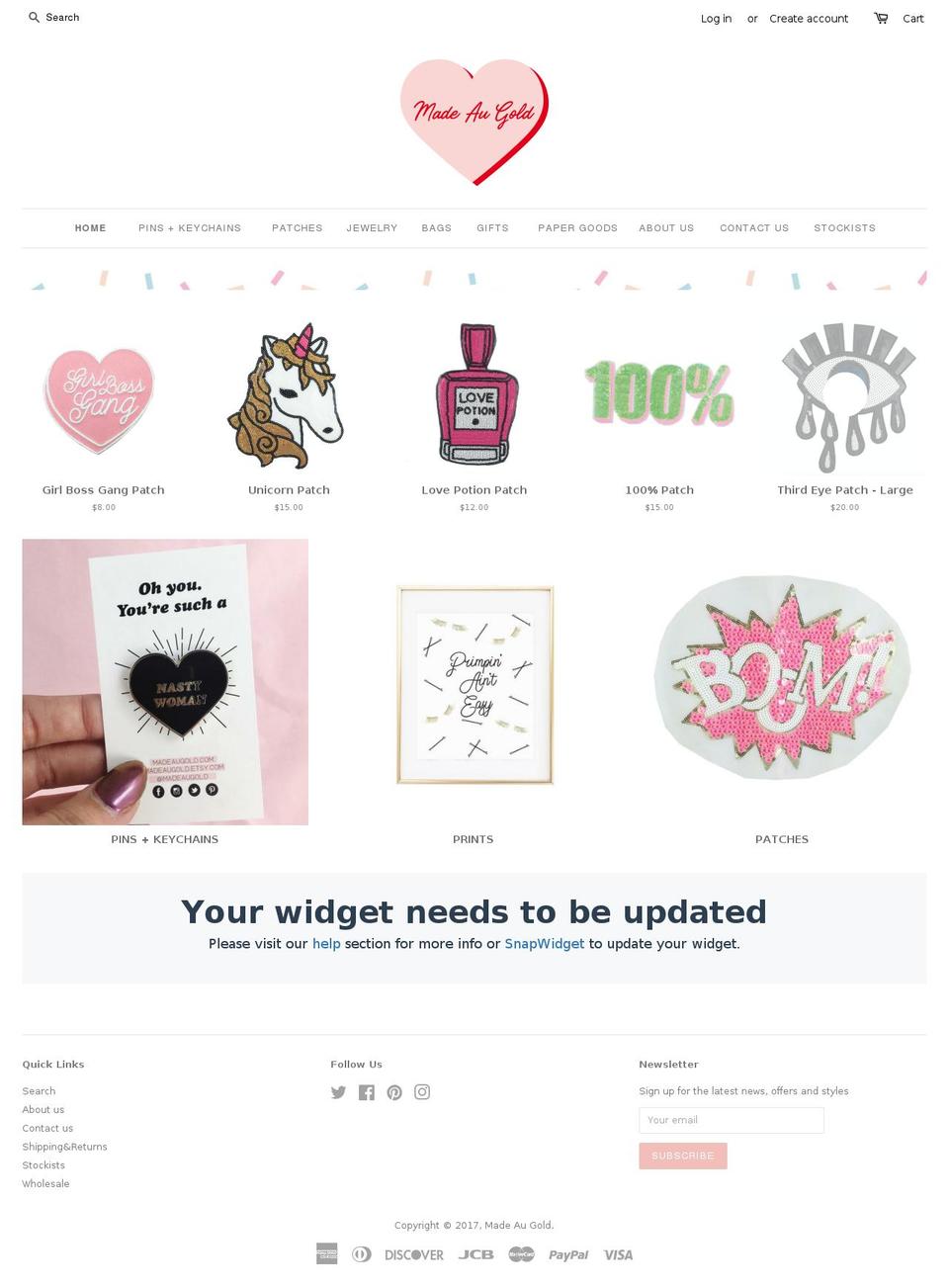 madeaugold.com shopify website screenshot