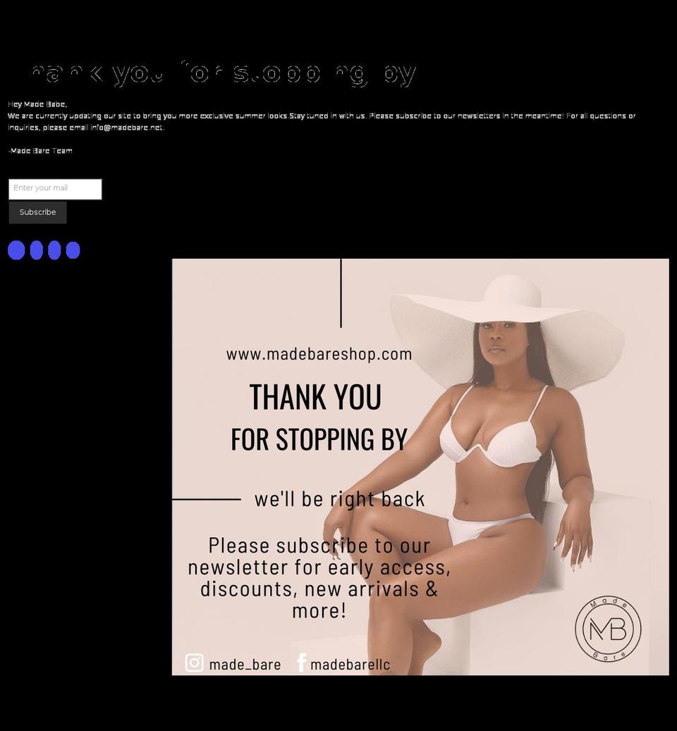 madebareshop.com shopify website screenshot