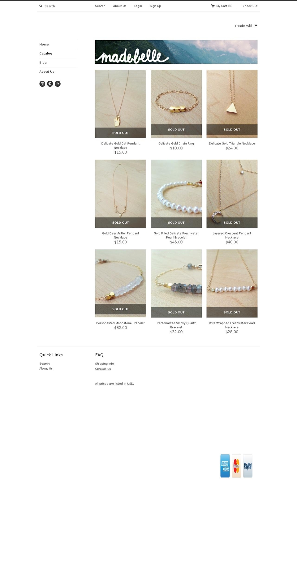madebelle.com shopify website screenshot