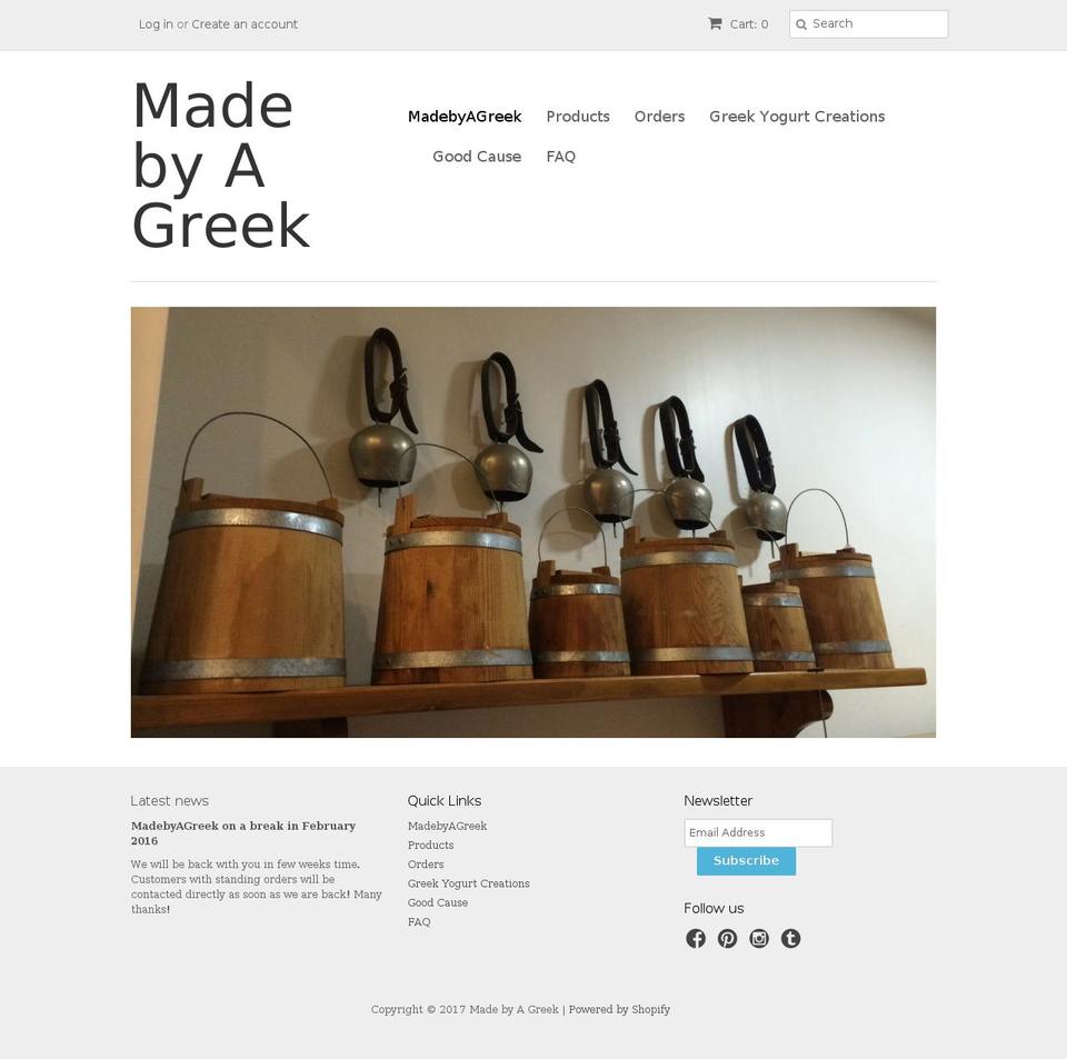madebyagreek.com shopify website screenshot