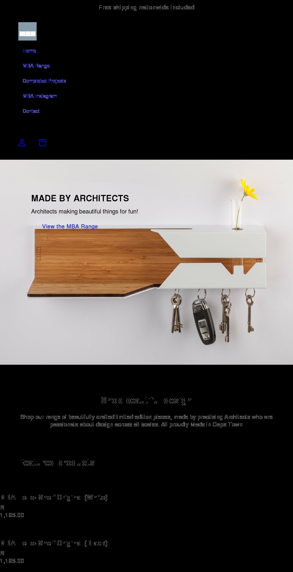 madebyarchitects.co.za shopify website screenshot