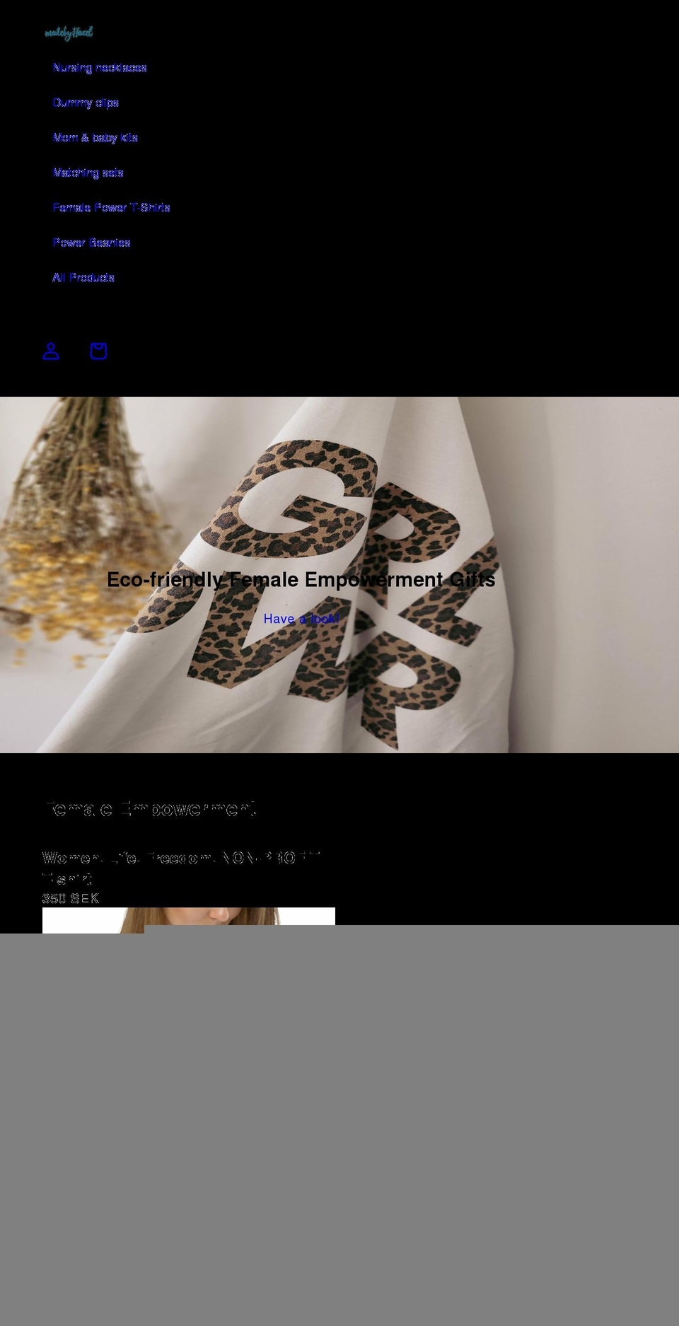 madebyhazel.com shopify website screenshot