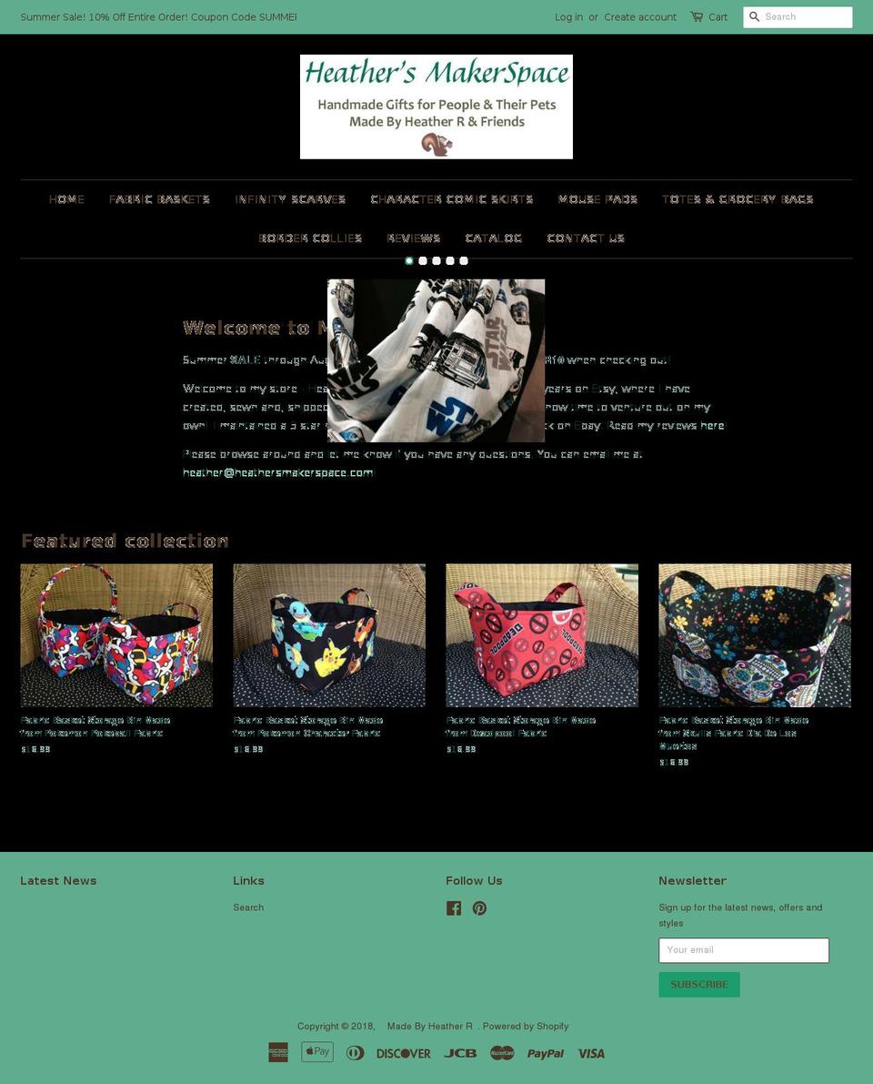 madebyheatherr.com — Shopify storefront screenshot
