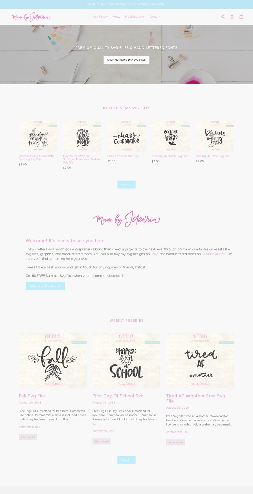 madebyidearia.com shopify website screenshot
