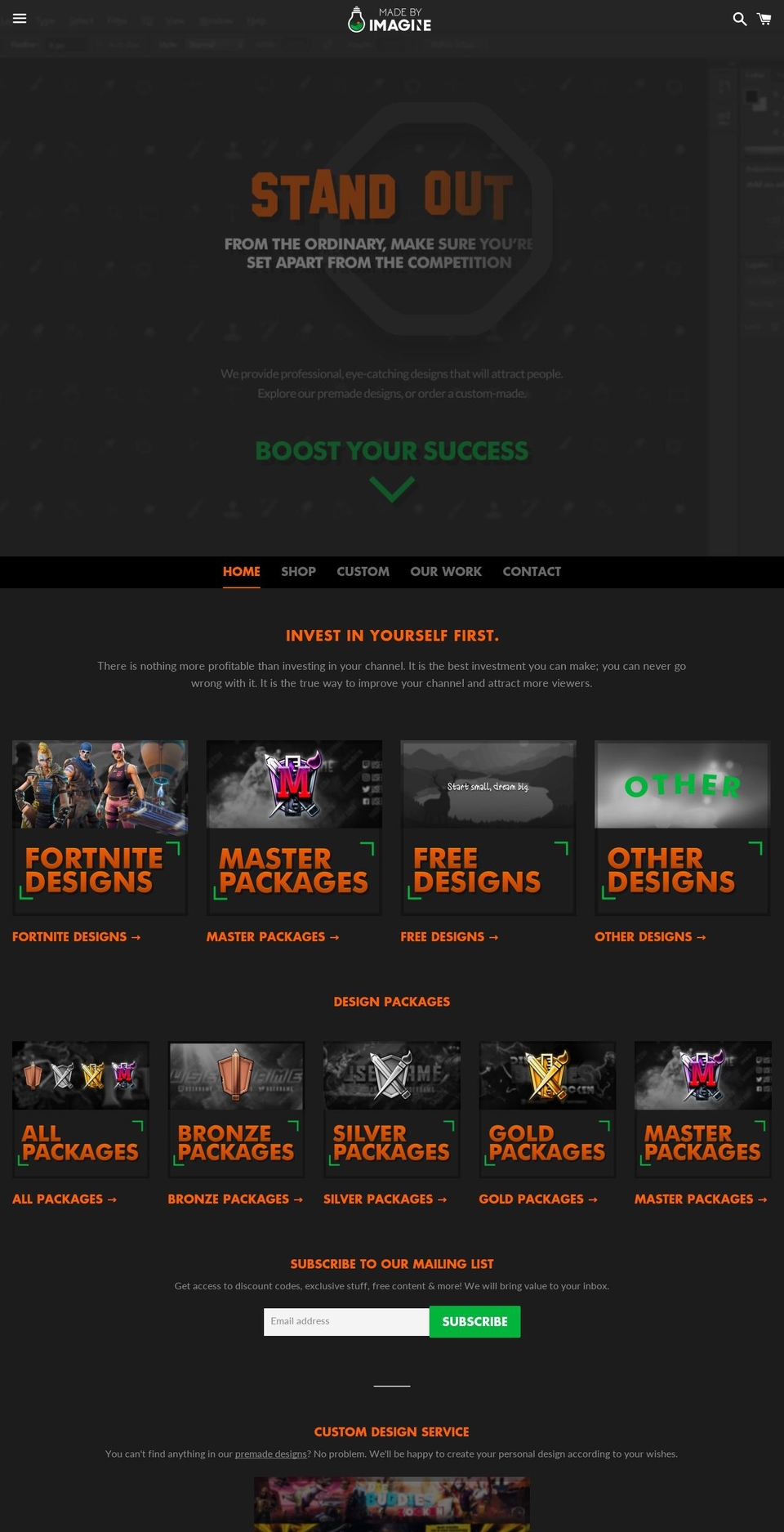 madebyimagine.com — Shopify storefront screenshot