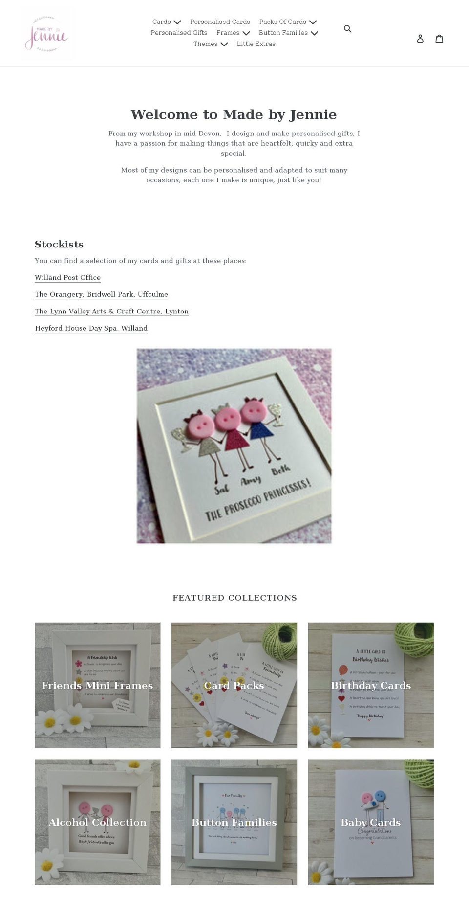 madebyjennie.co.uk shopify website screenshot