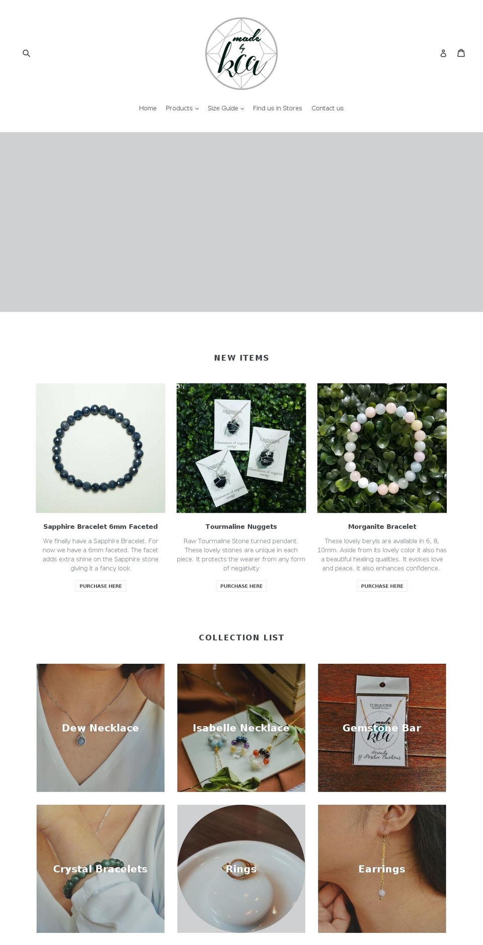 madebykca.com — Shopify storefront screenshot