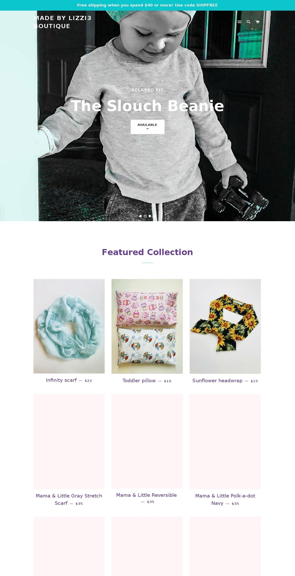 madebylizzi3.com shopify website screenshot