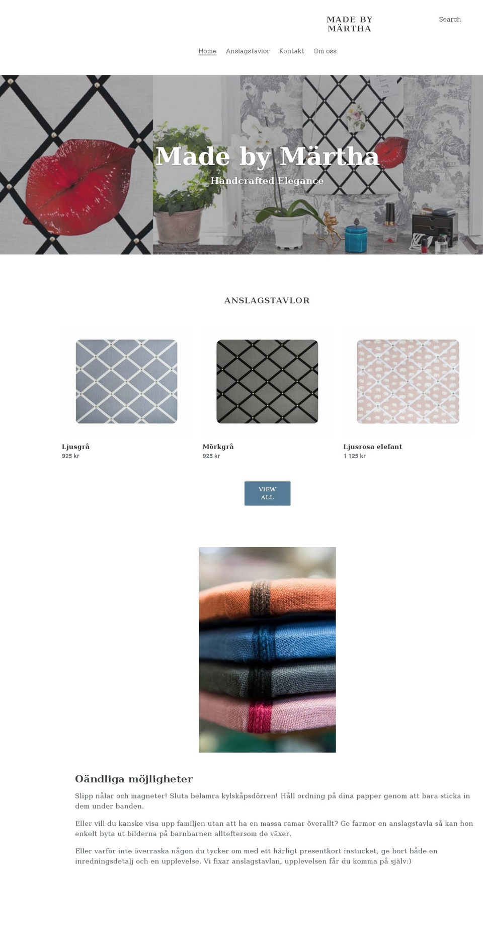 madebymartha.se shopify website screenshot