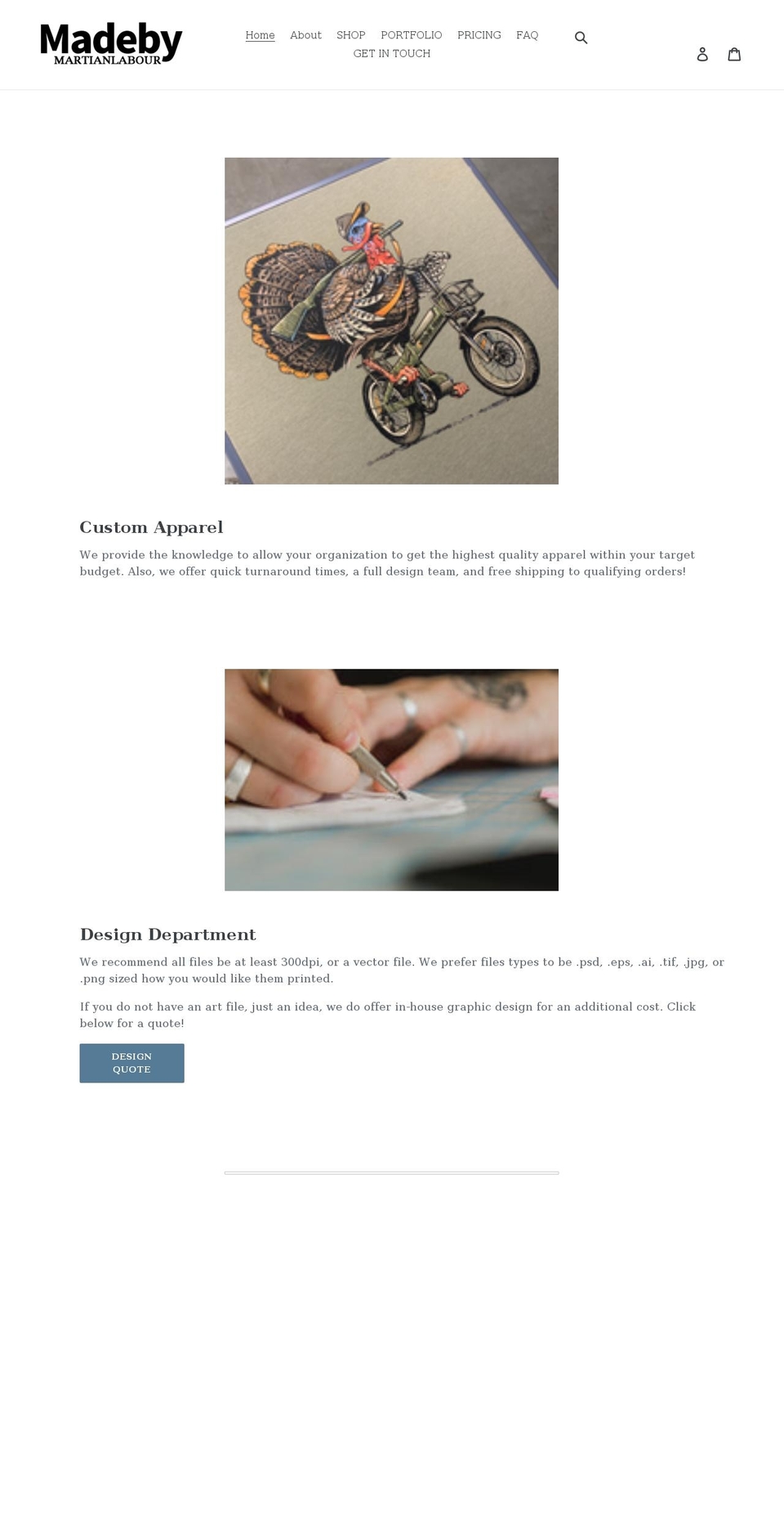 madebymartianlabour.com shopify website screenshot