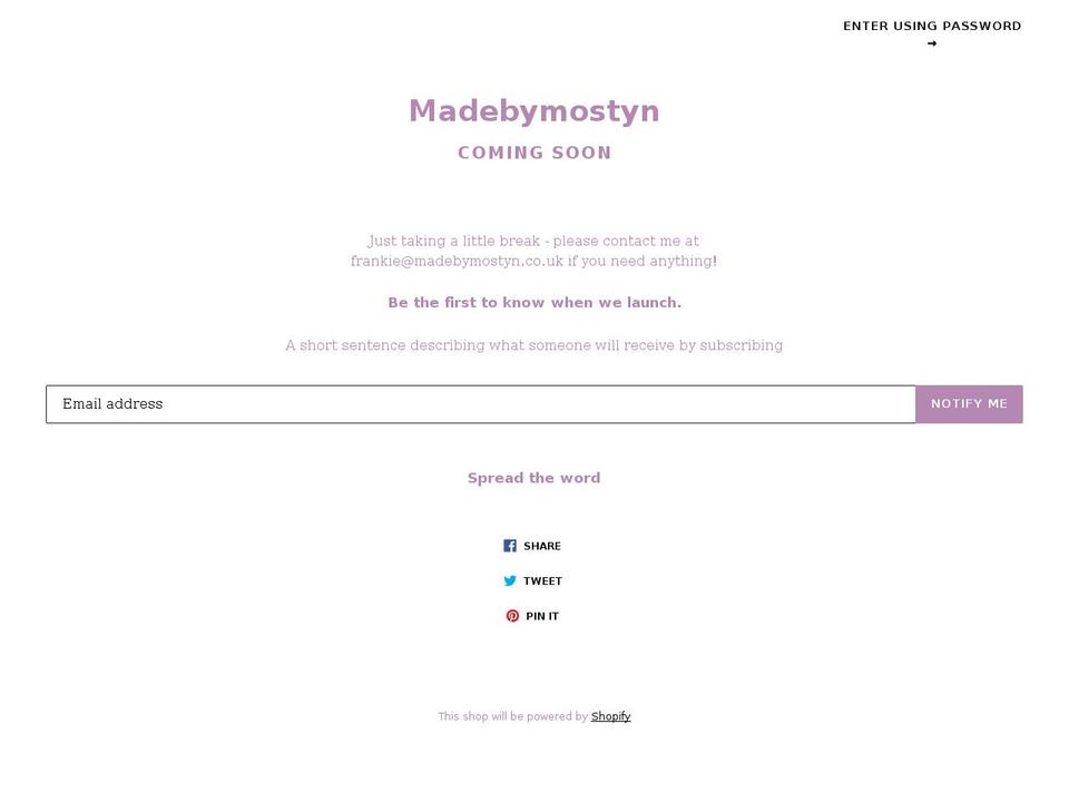 madebymostyn.co.uk shopify website screenshot