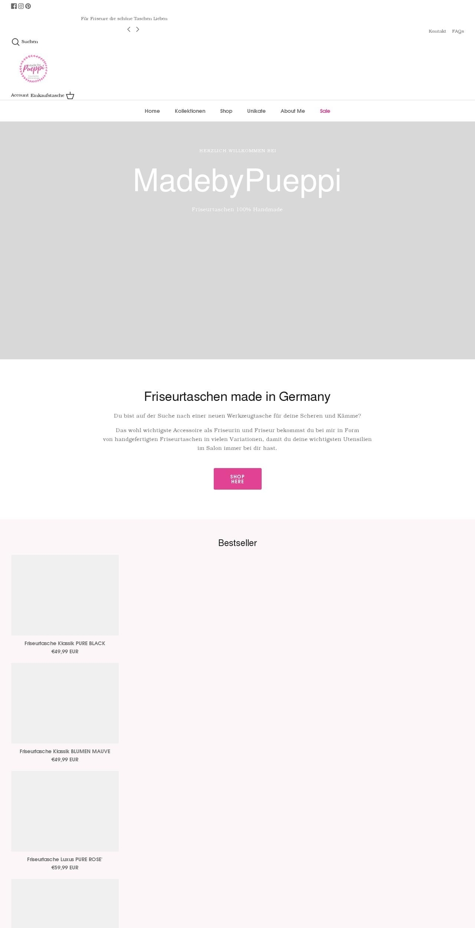 madebypueppi.de shopify website screenshot