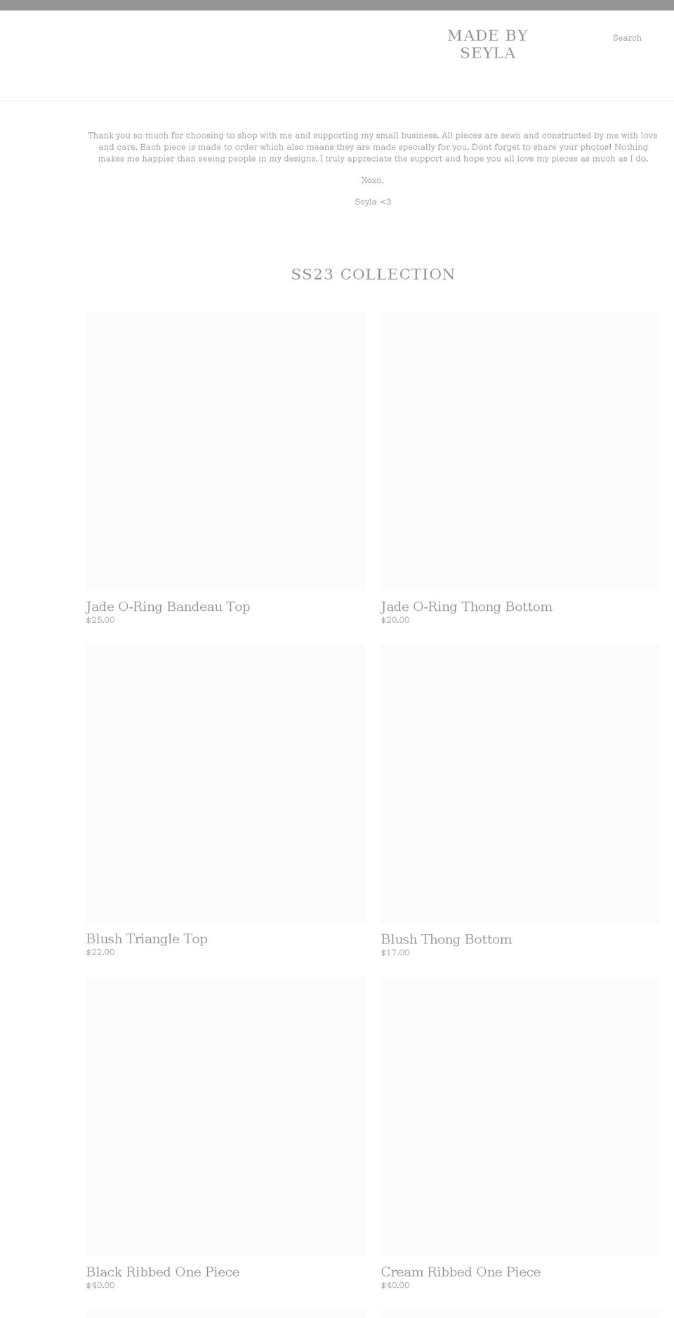 madebyseyla.com shopify website screenshot