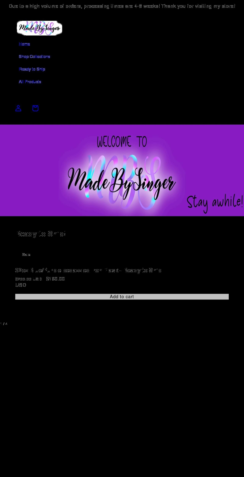 madebysinger.com shopify website screenshot