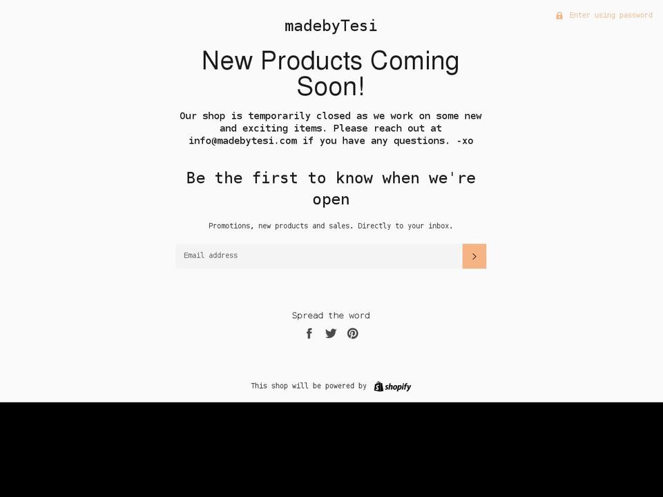 madebytesi.com shopify website screenshot