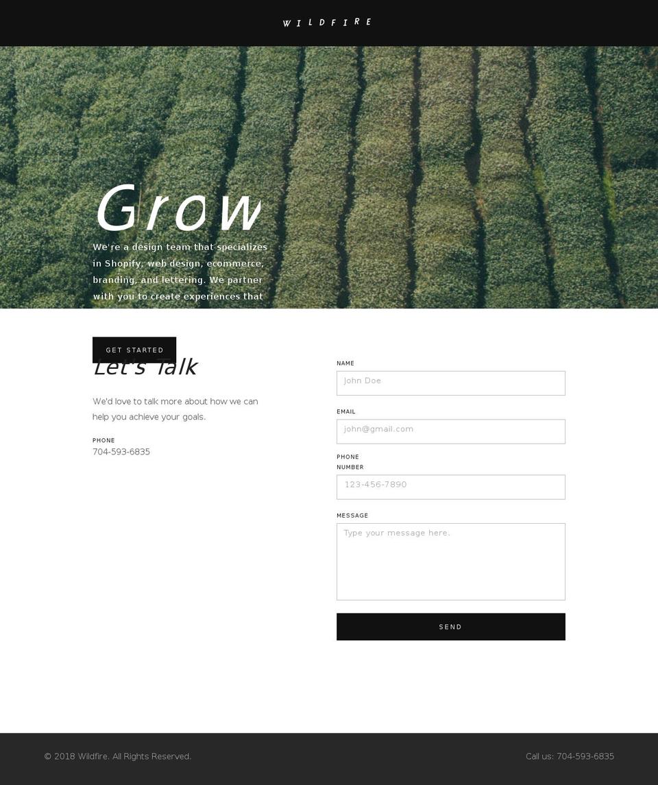 madebywildfire.com — Shopify storefront screenshot