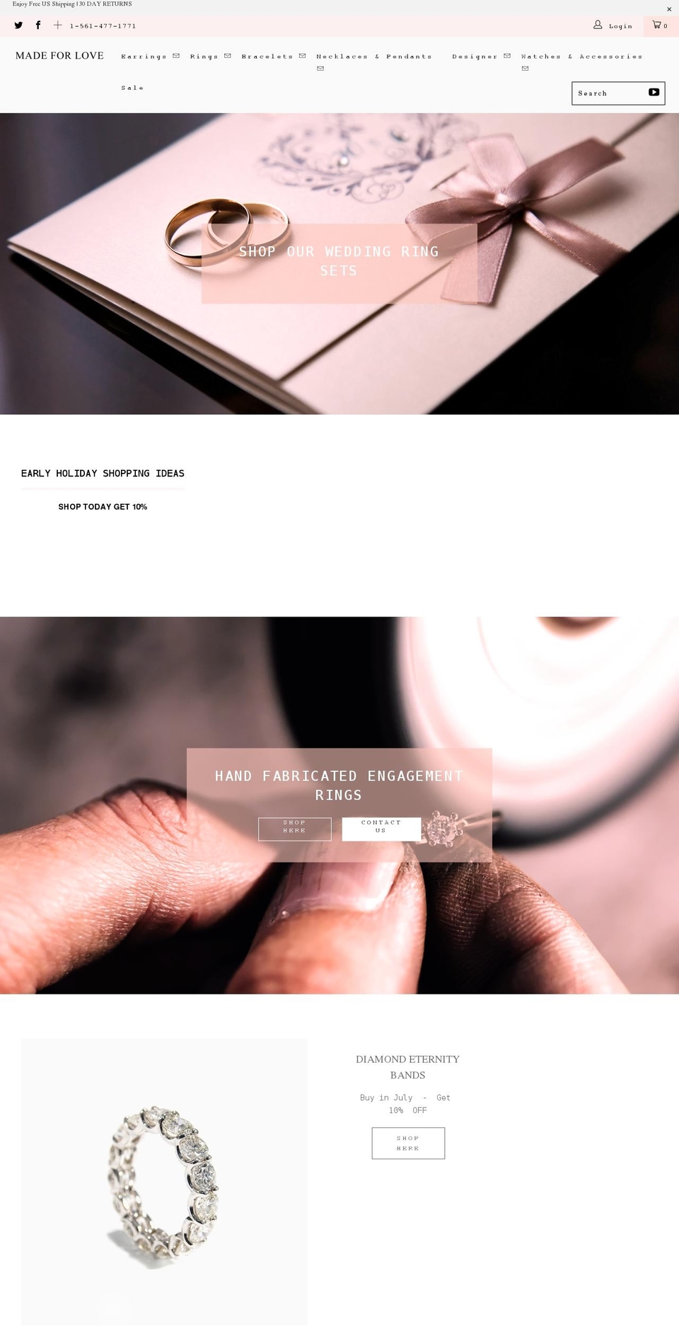 madeforlovejewelry.com shopify website screenshot