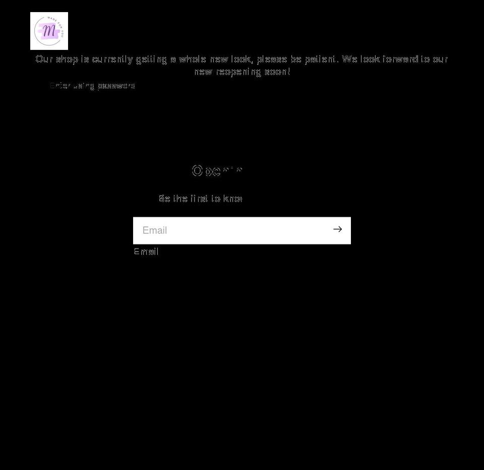 madeforyoucrafts.com shopify website screenshot