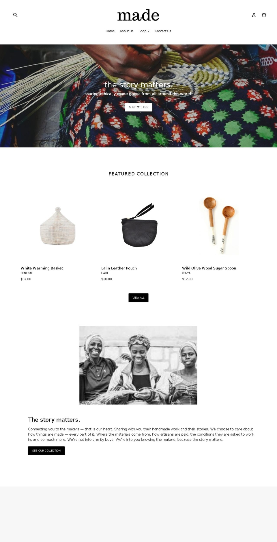 madeglobal.org shopify website screenshot