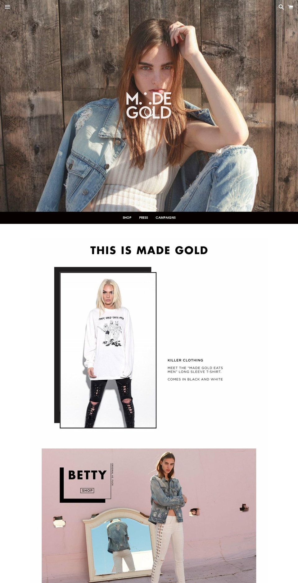 Reformation Shopify theme site example madegold.com