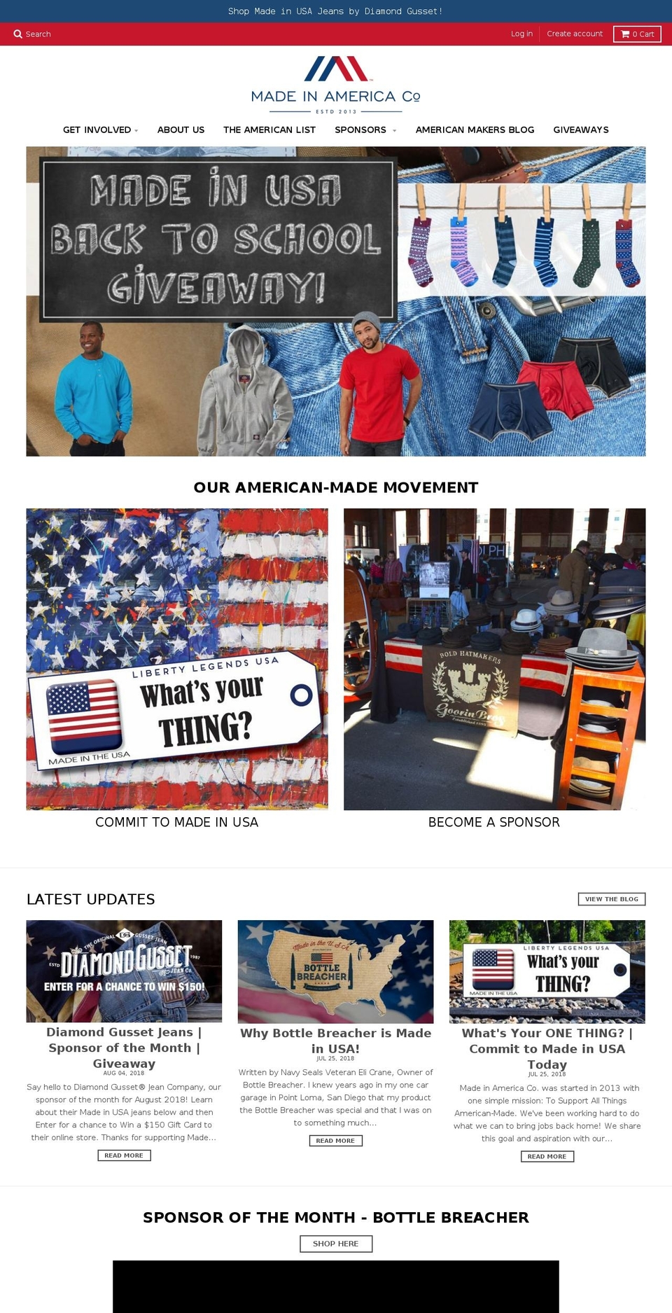 madeinamerica.co shopify website screenshot