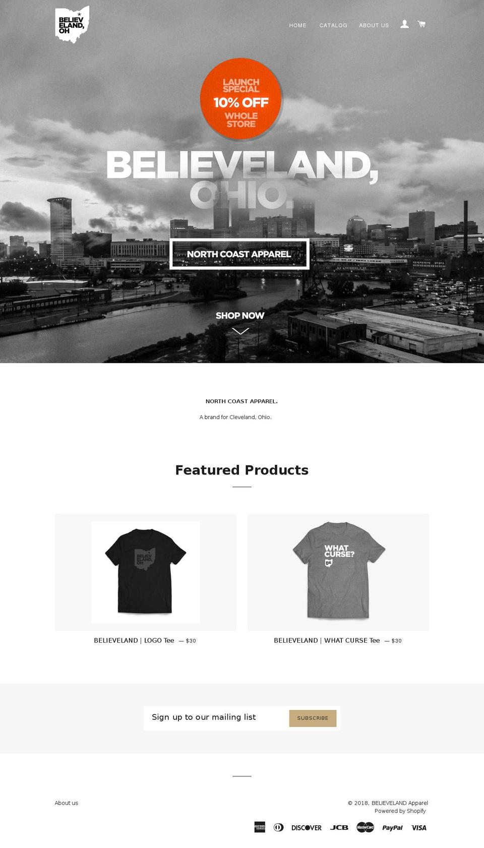madeinbelieveland.com — Shopify storefront screenshot