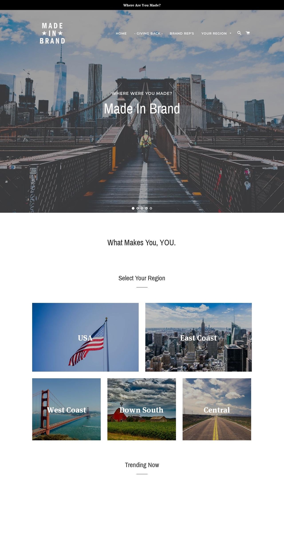 madeinbrand.com — Shopify storefront screenshot
