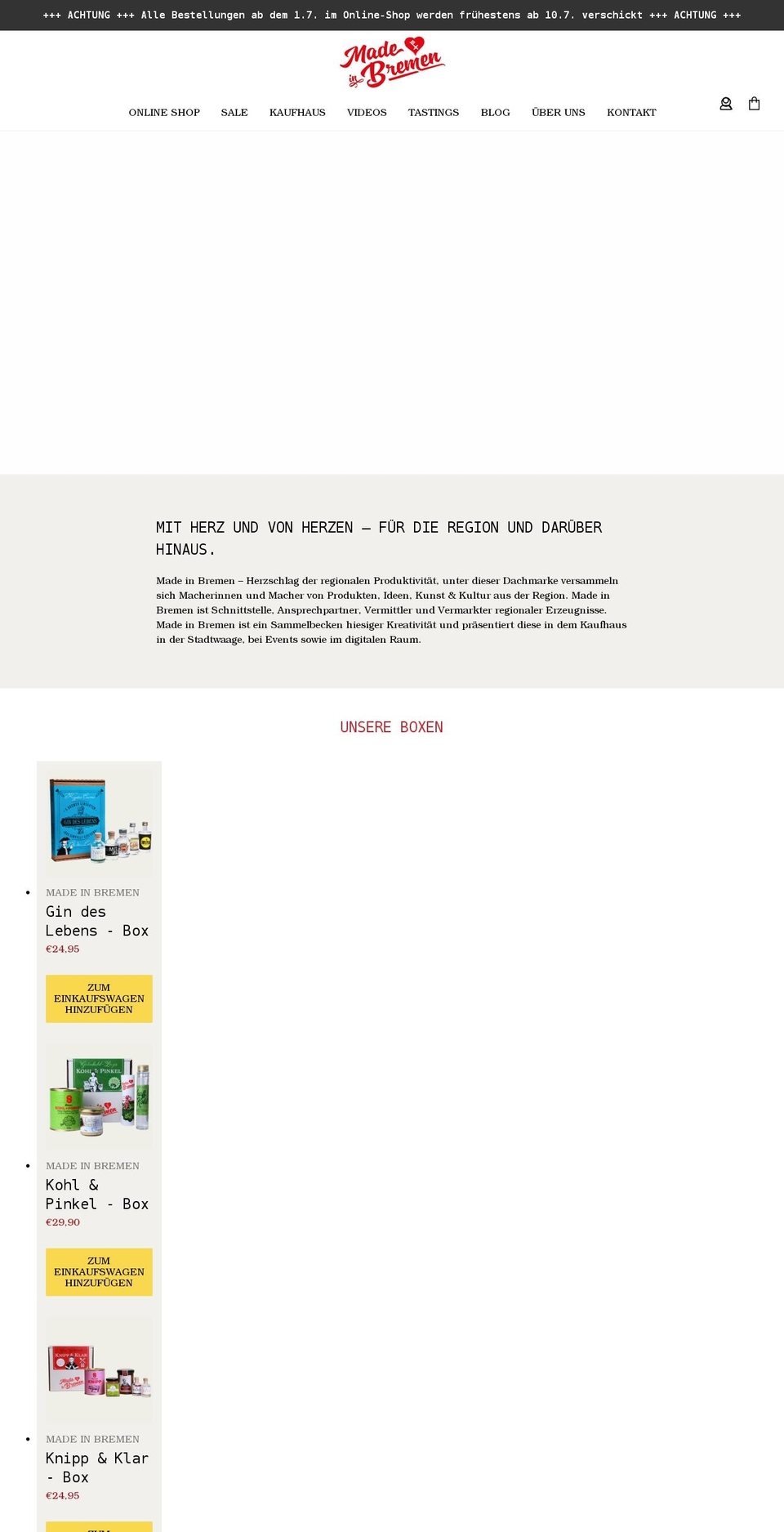 madeinbremen.com shopify website screenshot