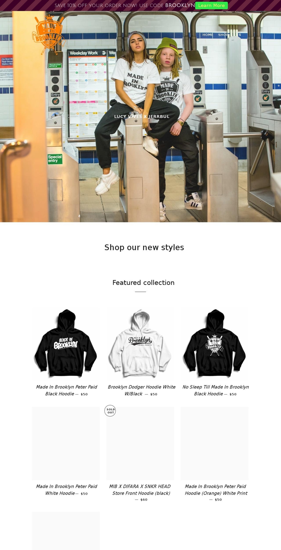 madeinbrooklynusa.com shopify website screenshot