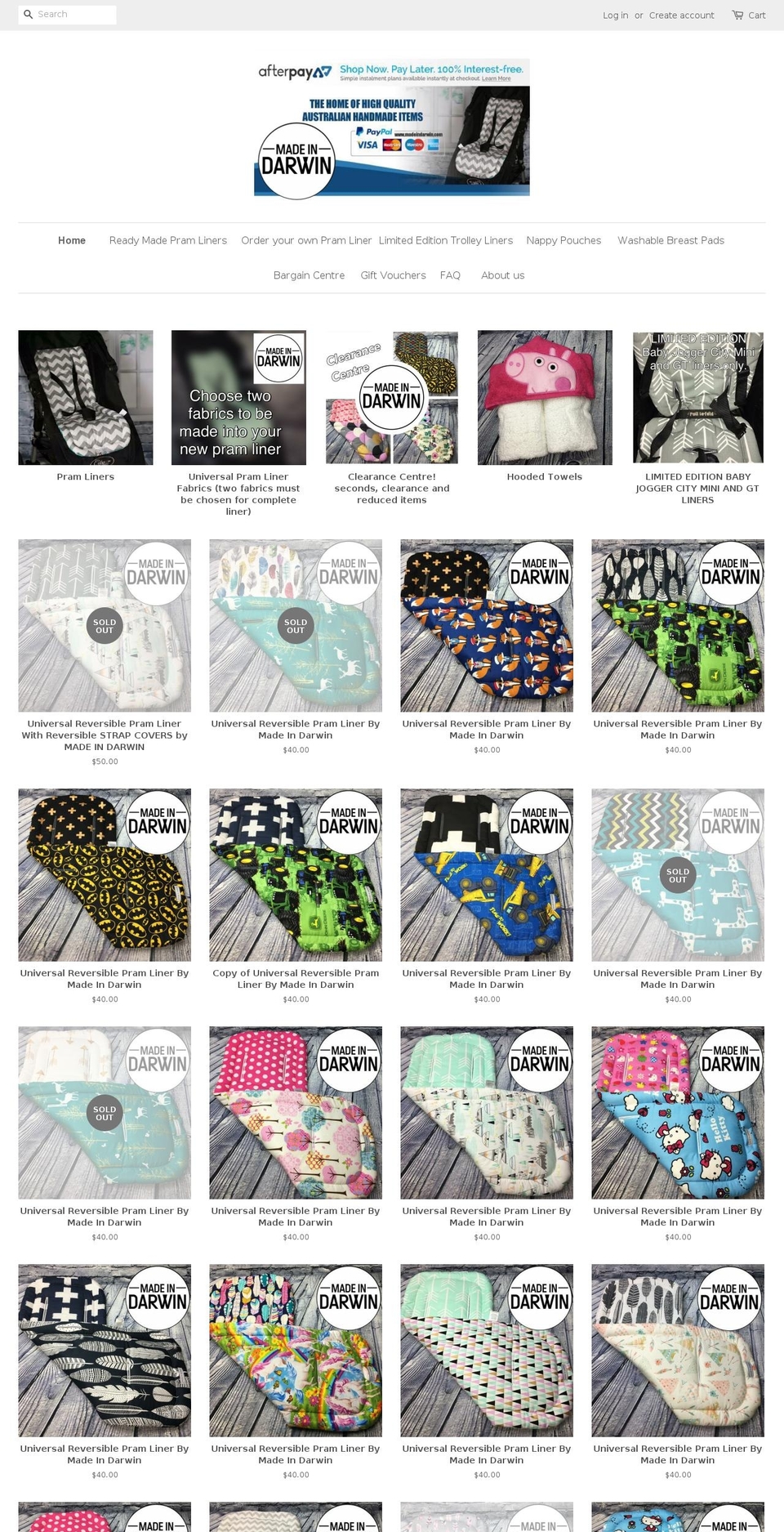 madeindarwin.com shopify website screenshot
