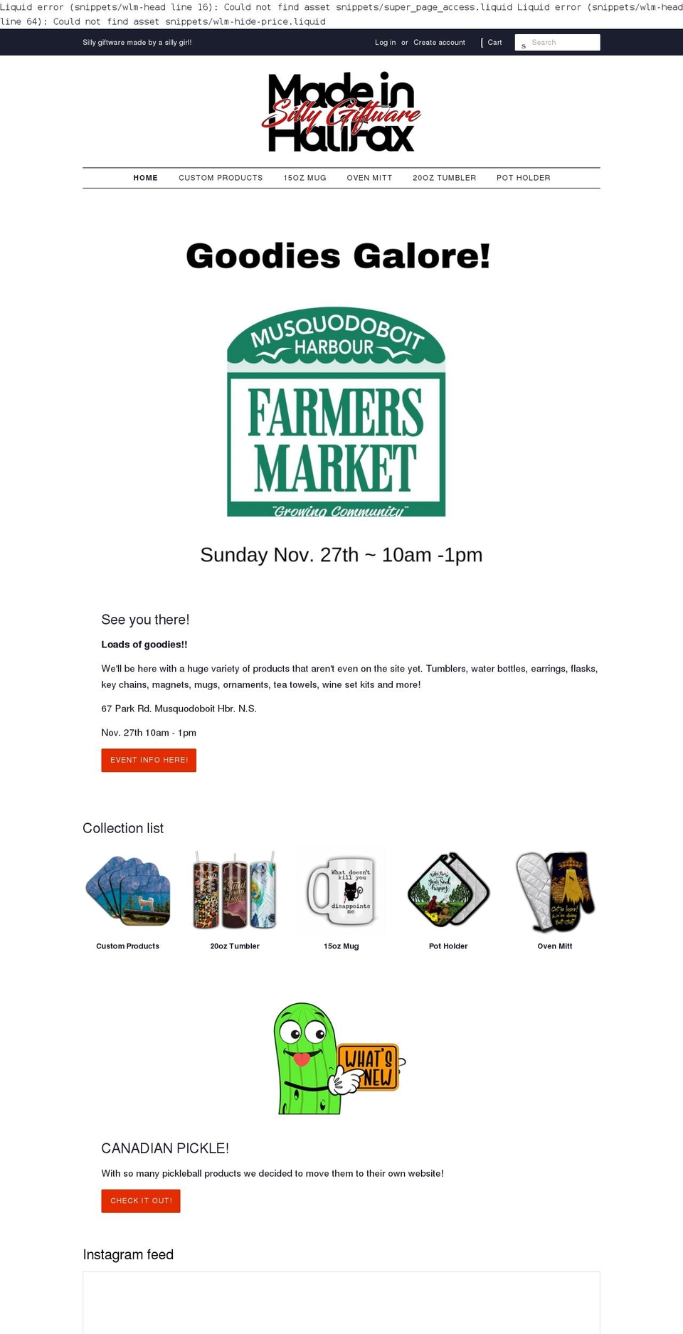 madeinhalifax.com shopify website screenshot