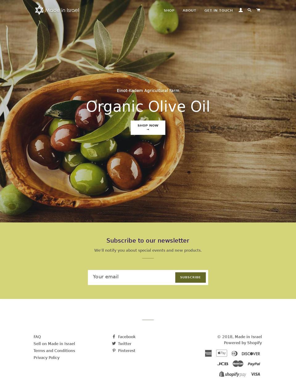 madeinisrael.com shopify website screenshot