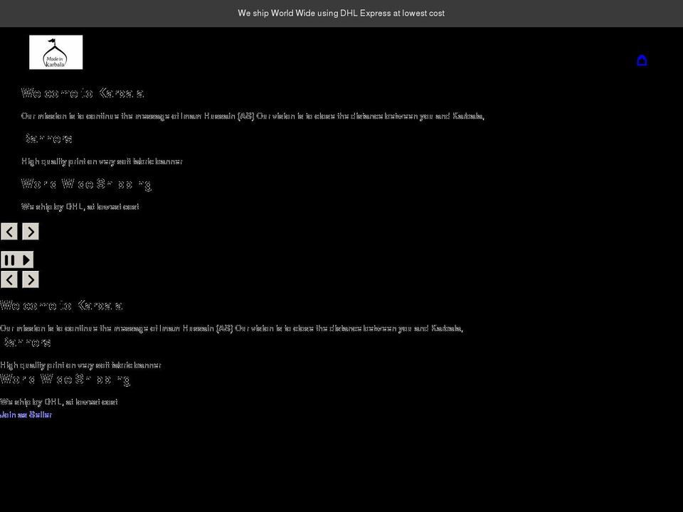 madeinkarbala.com shopify website screenshot