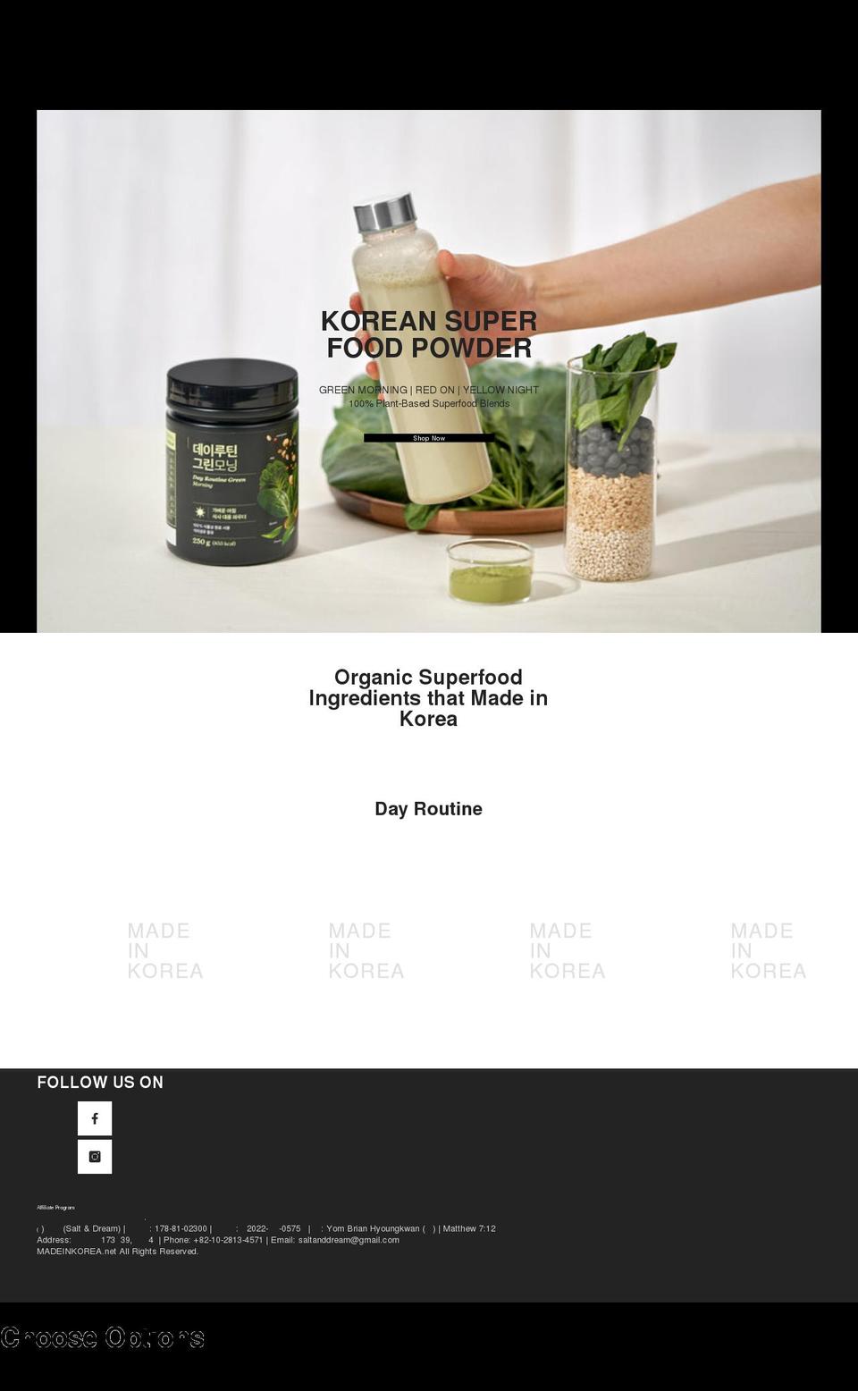 madeinkorea.net shopify website screenshot