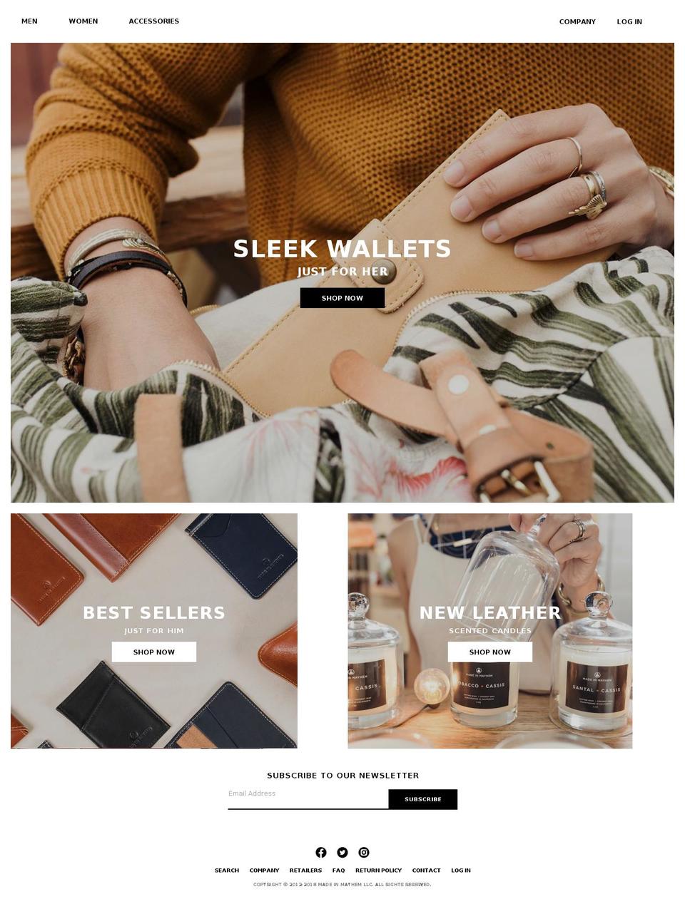 madeinmayhem.com shopify website screenshot