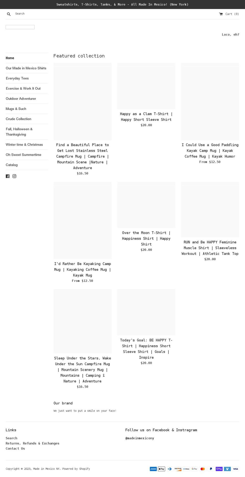 madeinmexicony.com shopify website screenshot