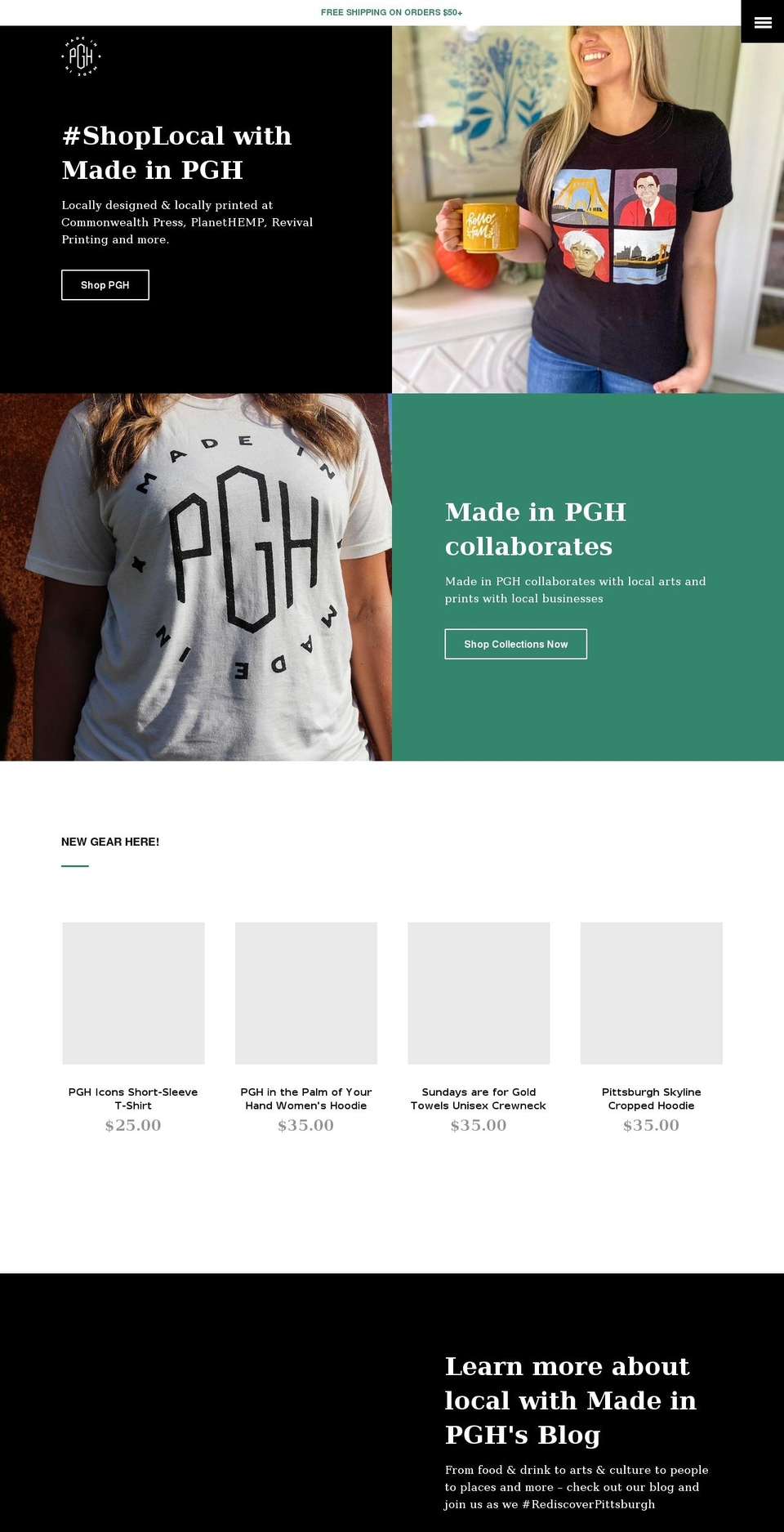 madeinpgh.store shopify website screenshot