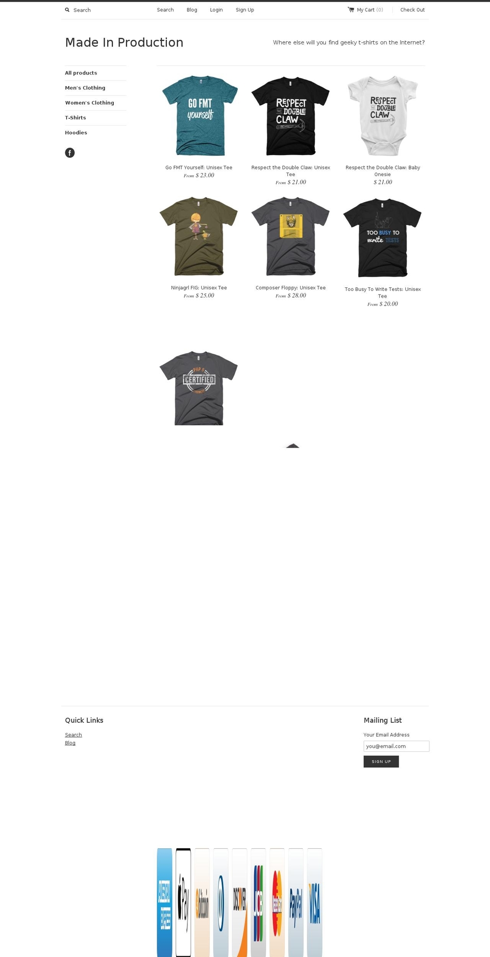 madeinproduction.com shopify website screenshot