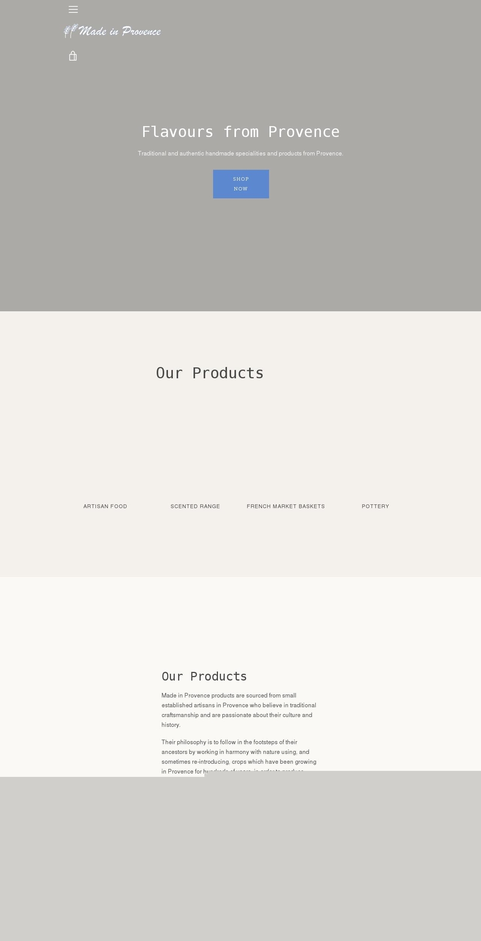 madeinprovence.co.uk shopify website screenshot