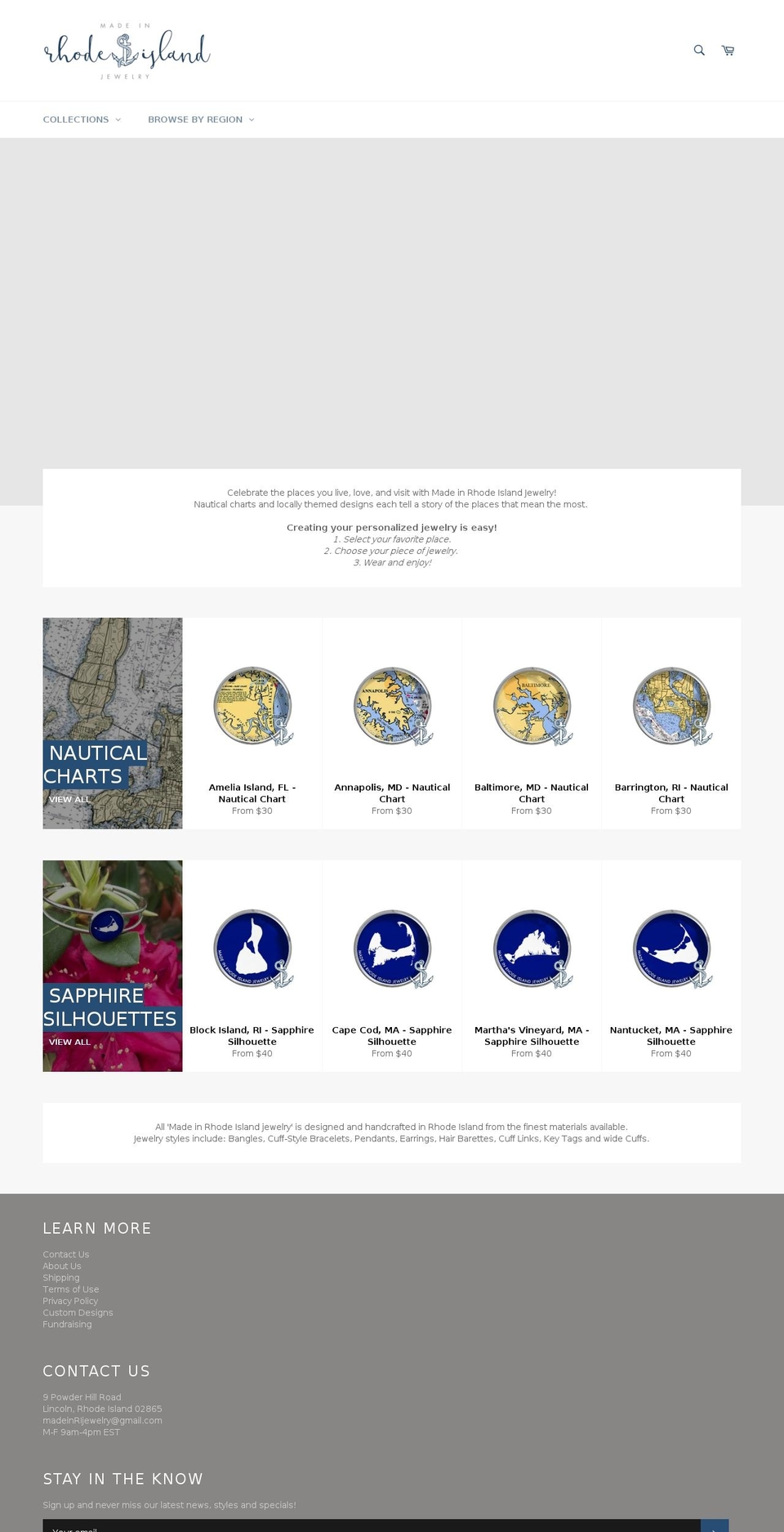 madeinrijewelry.com — Shopify storefront screenshot