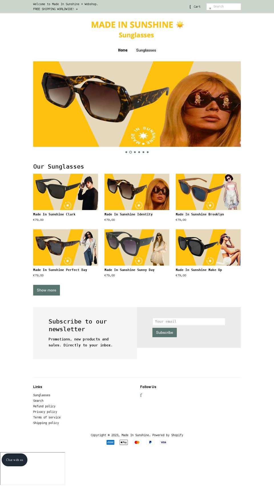 madeinsunshine.com shopify website screenshot