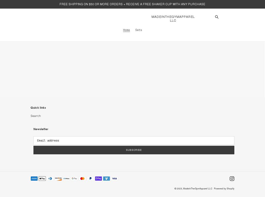 madeinthegymapparel.com shopify website screenshot