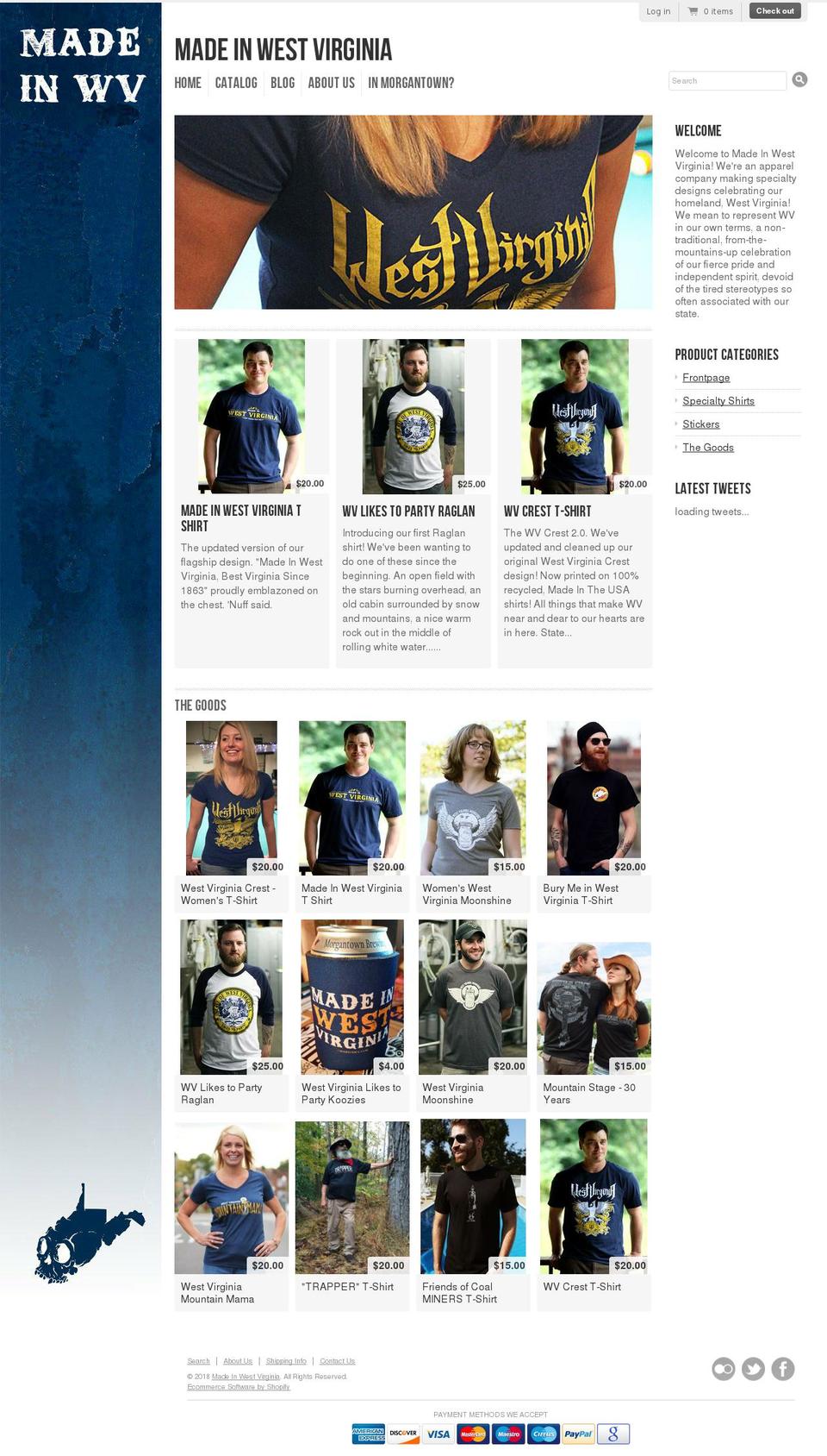 madeinwv.com — Shopify storefront screenshot