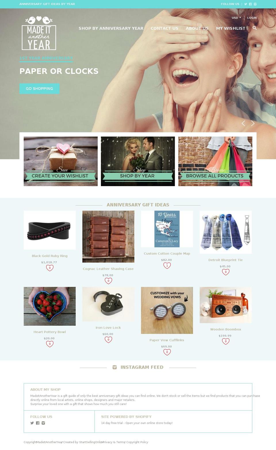 madeitanotheryear.com — Shopify storefront screenshot