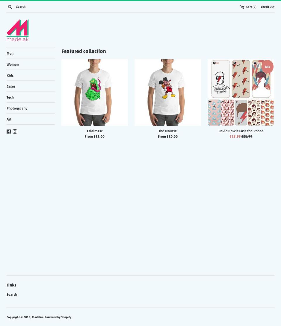 madelak.com — Shopify storefront screenshot