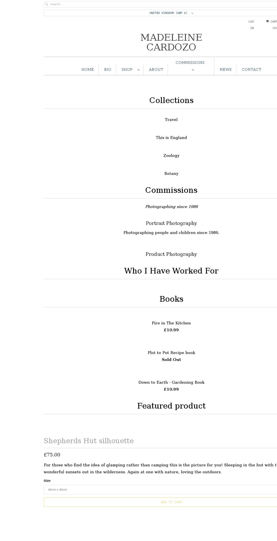 madeleinecardozo.co.uk shopify website screenshot