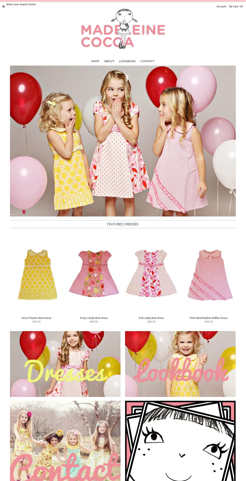 madeleinecocoa.com shopify website screenshot