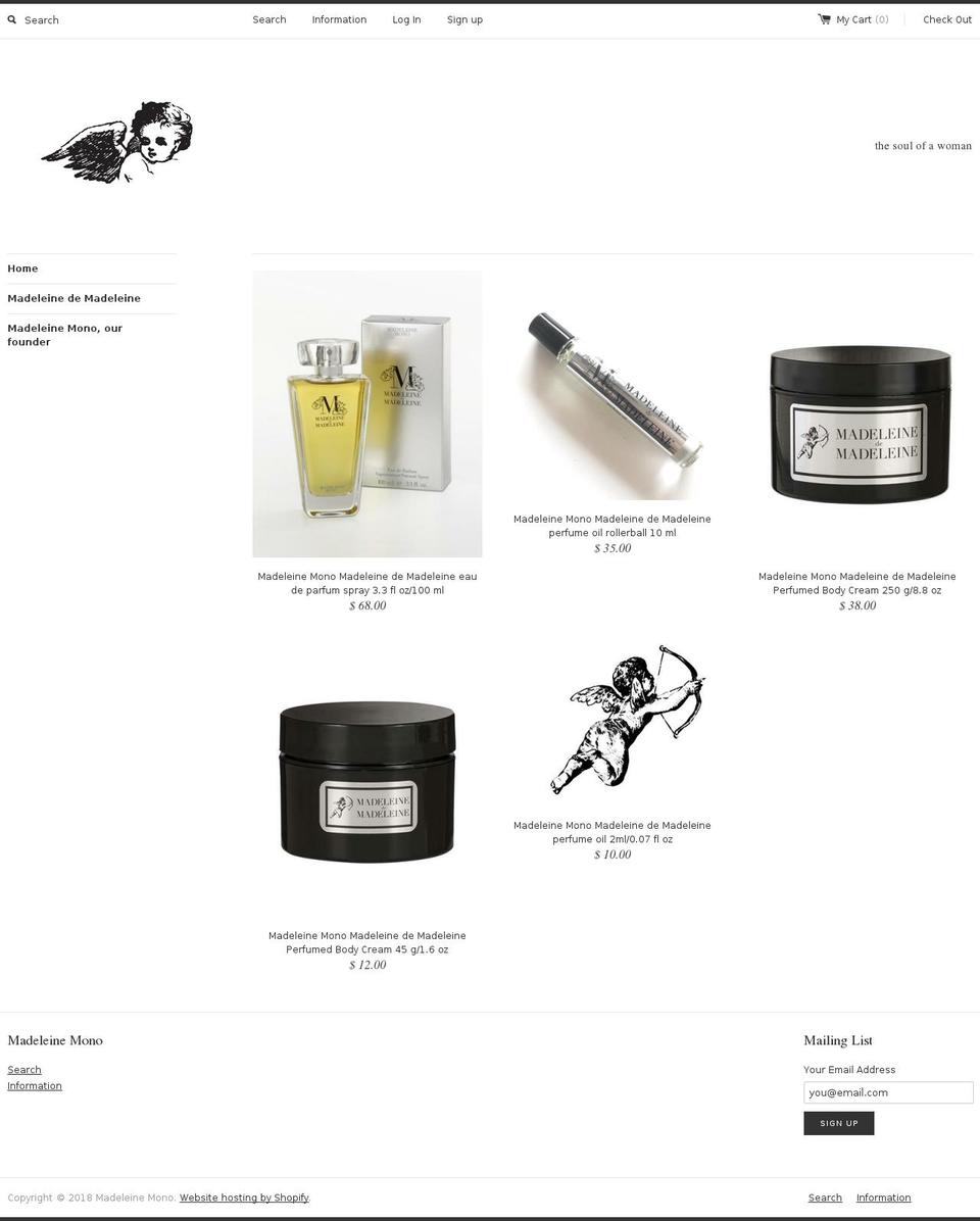 madeleinemono.com — Shopify storefront screenshot