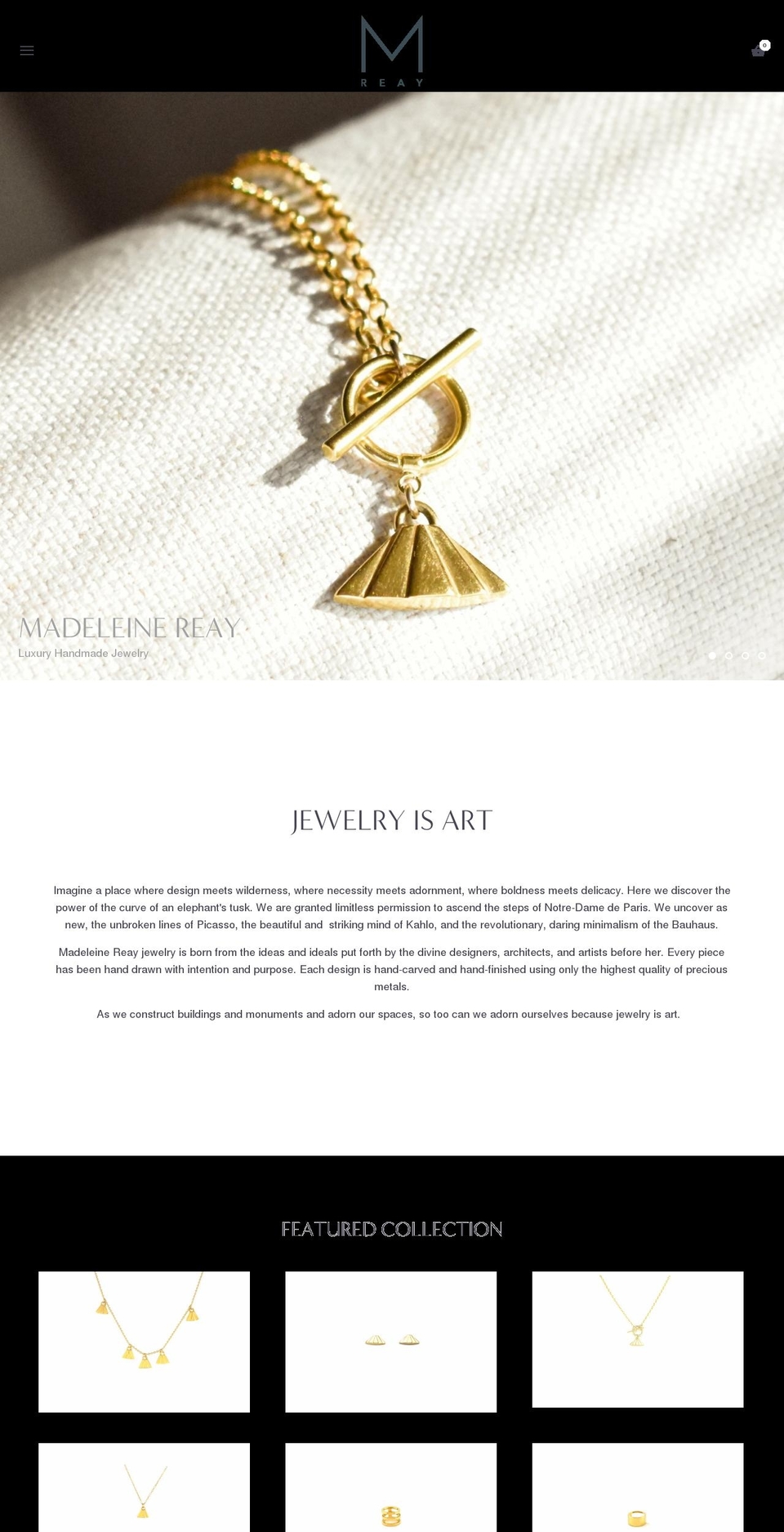 madeleinereay.com shopify website screenshot