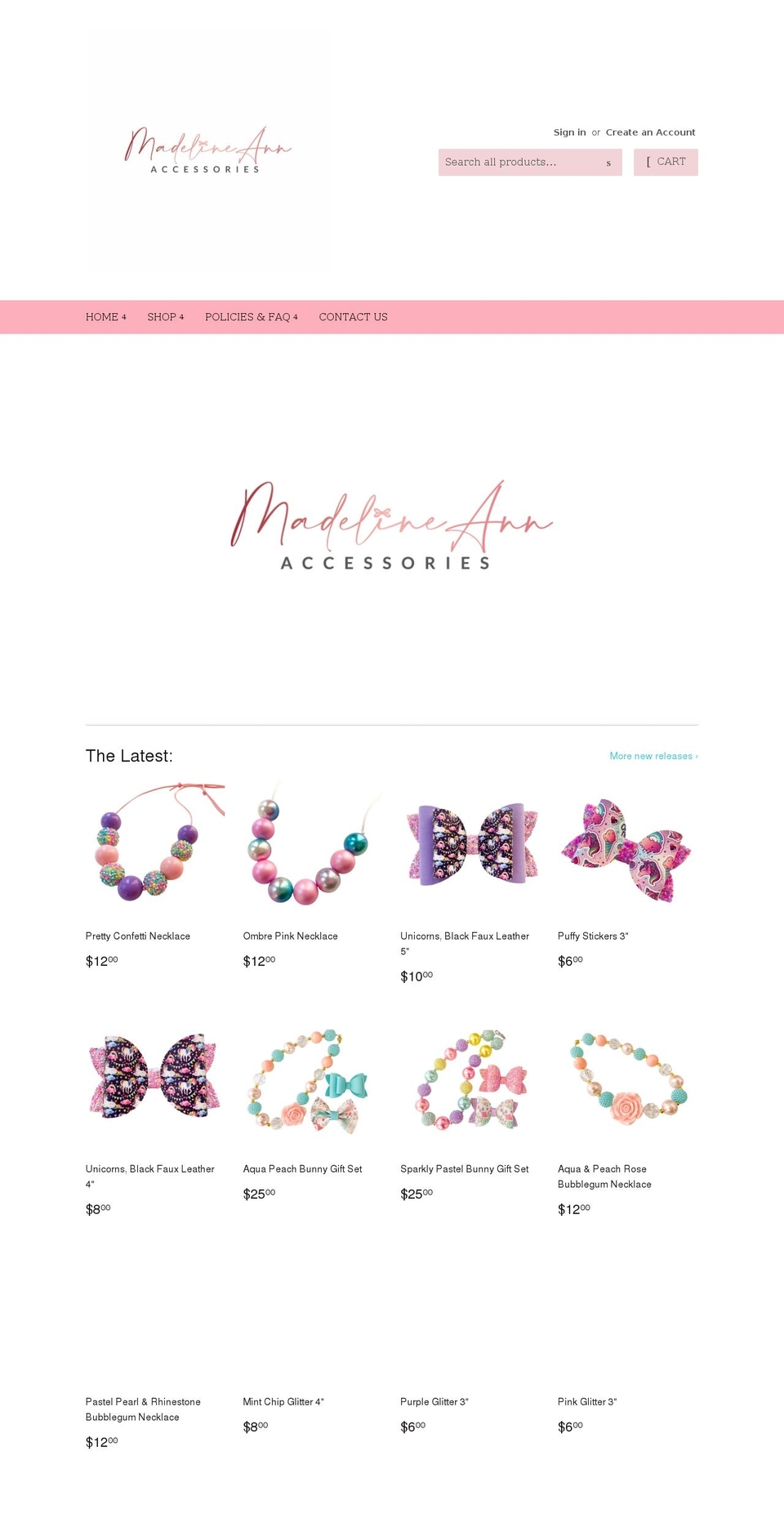 madelineann.com shopify website screenshot